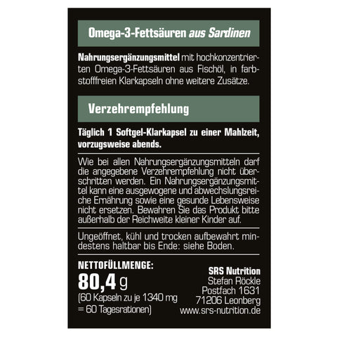 SRS Nutrition Omega 3 (60 Kapseln)