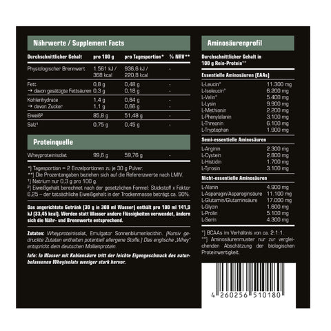 SRS Nutrition Whey Isolat Pur (1900g) Neutral